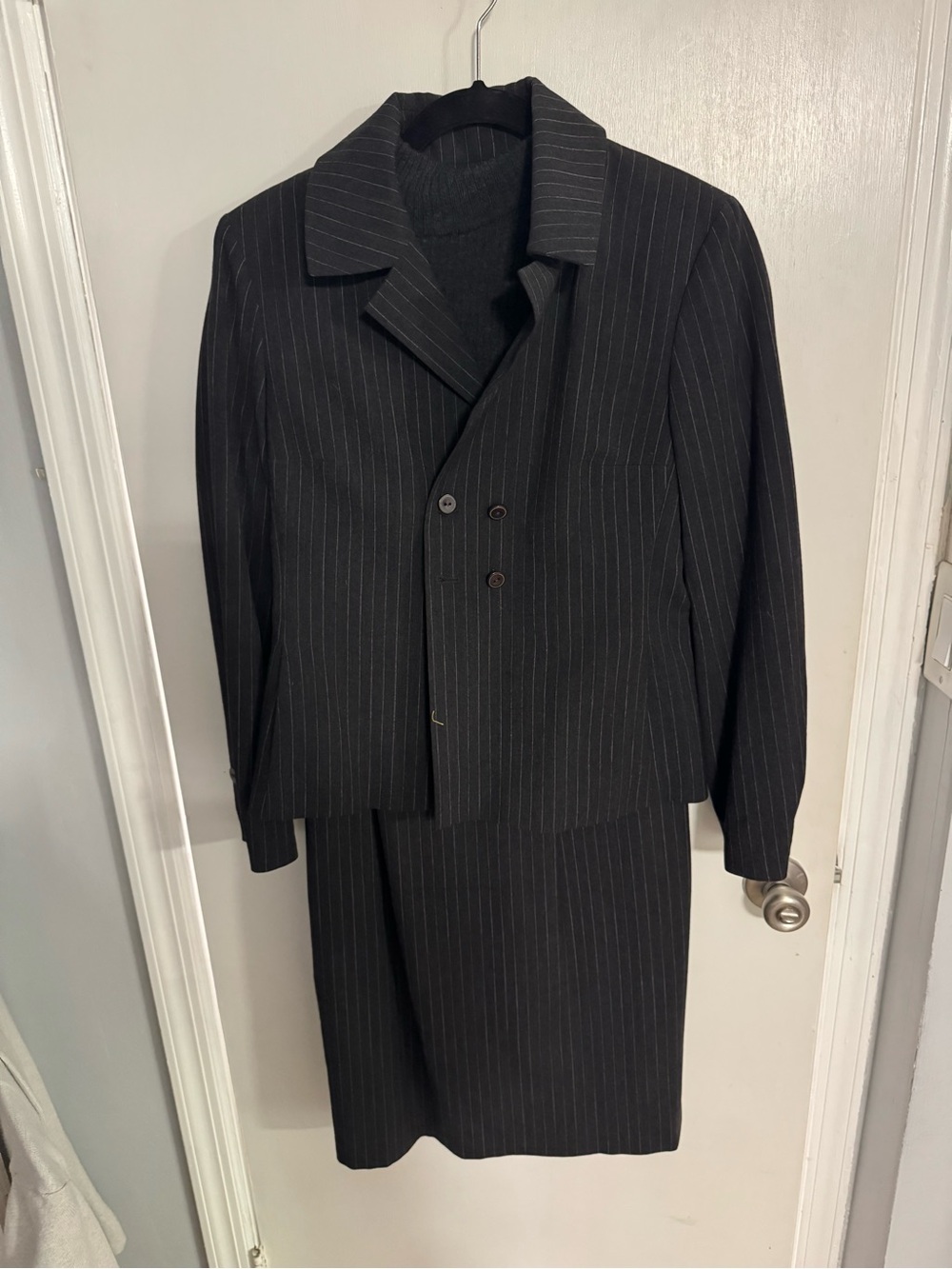 PAULE KA Black Ribbed Knit dress with jacket